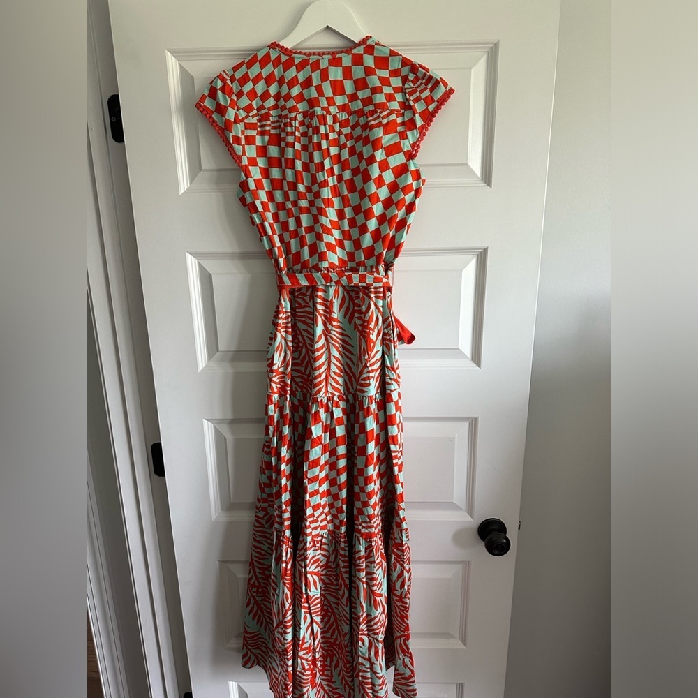 DIANE VON FURSTENBERG Sinead Belted Printed Crochet-Trimmed Poplin Midi Dress - Picture 9 of 11